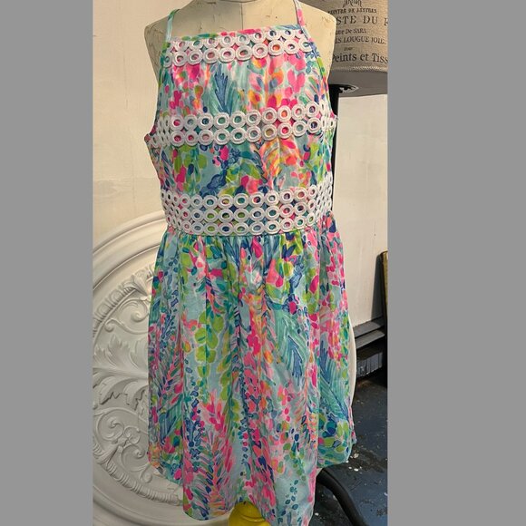 Lilly Pulitzer Girls Elize Dress in Catch the Wave size 10 - Picture 2 of 6